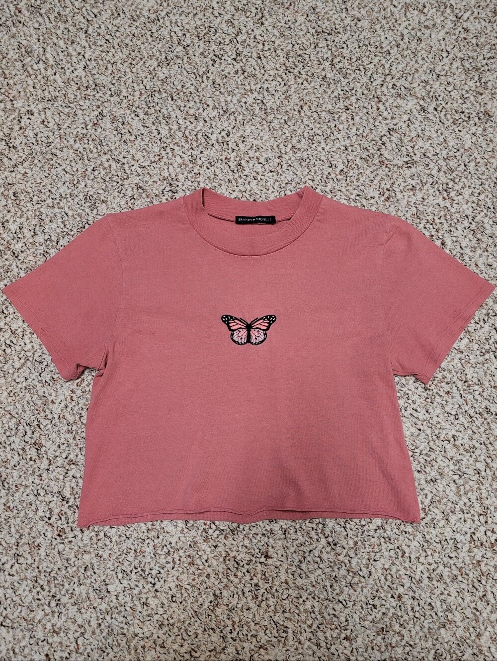 Brandy Melville Butterfly Crop Tee
